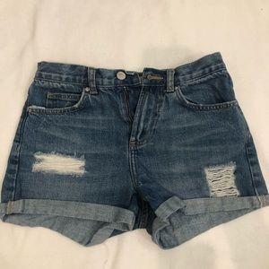 top shop moto jean shorts